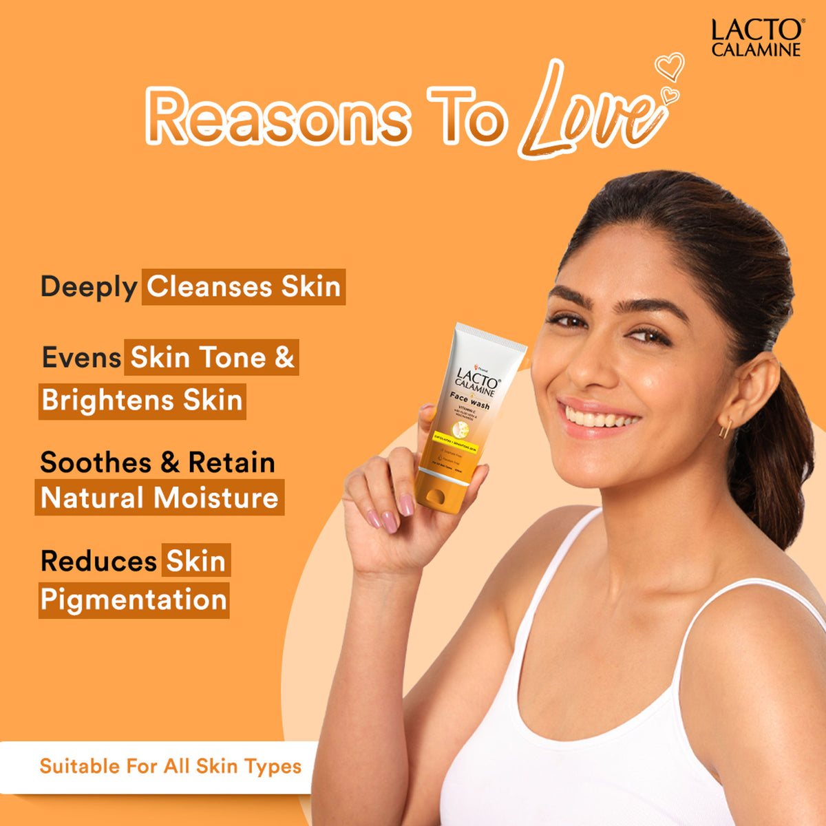 Lacto Calamine Vitamin C Face Wash With Aloe Vera & Niacinamide For Glowing & Skin Brightening