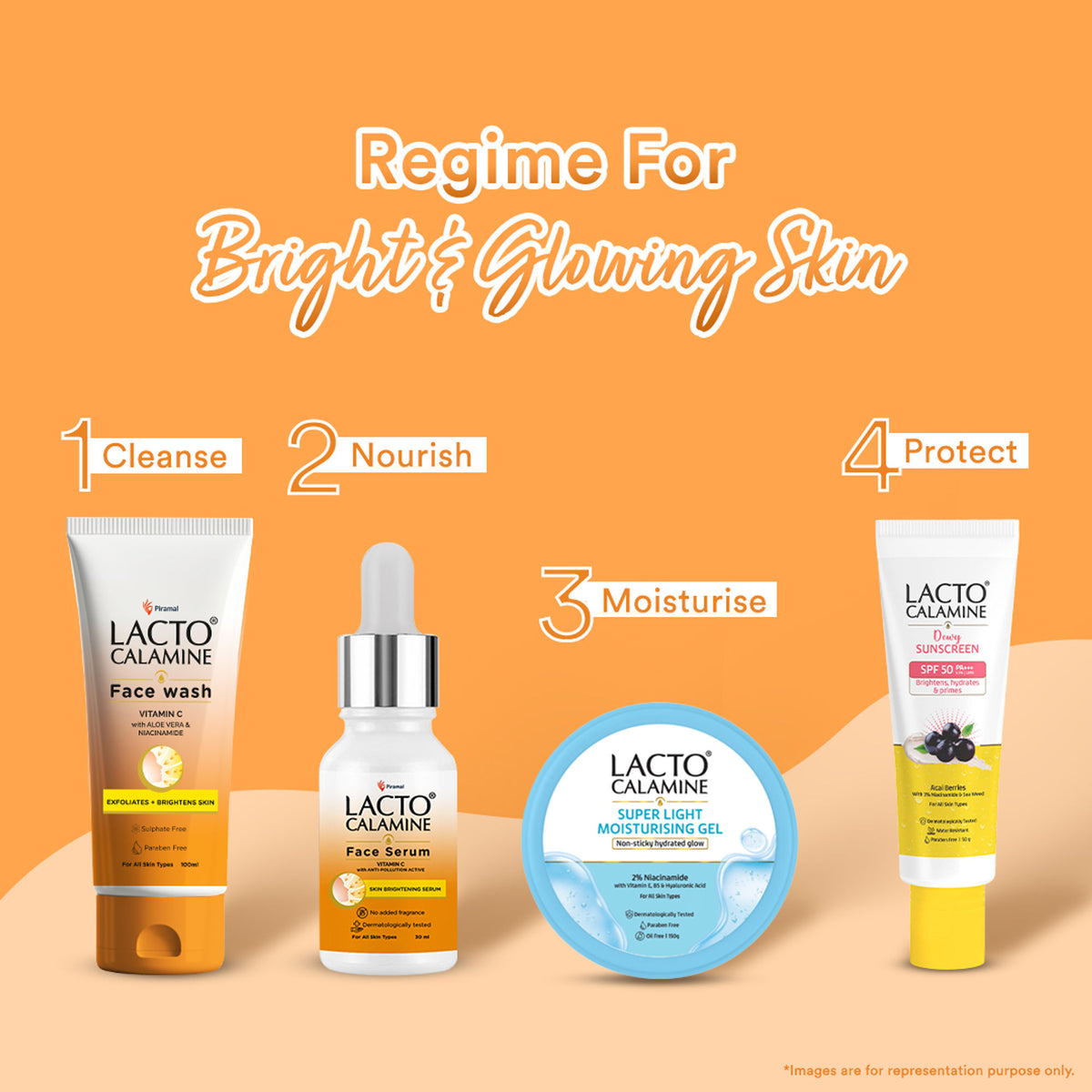 Lacto Calamine Vitamin C Face Wash With Aloe Vera & Niacinamide For Glowing & Skin Brightening