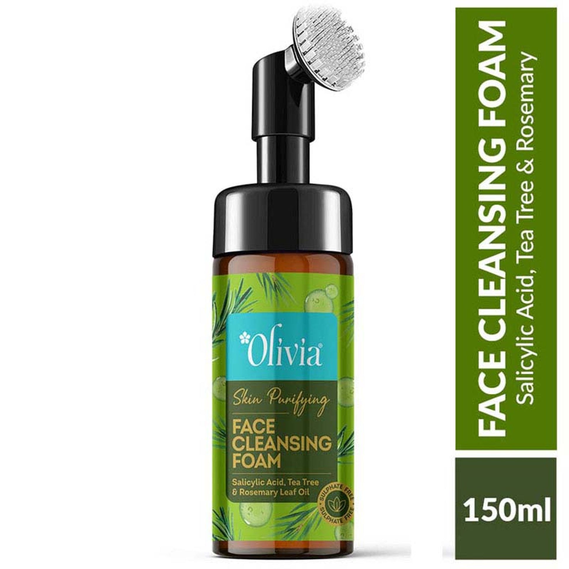 Olivia Skin Purifying Face Cleansing Foam–With Salicylic Acid, Tea Tree & Rosemary for Deep Cleanse