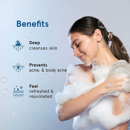 Be Bodywise 1% Salicylic Acid Body Wash with Loofah for Cleansing, Exfoliation & Acne Prevention
