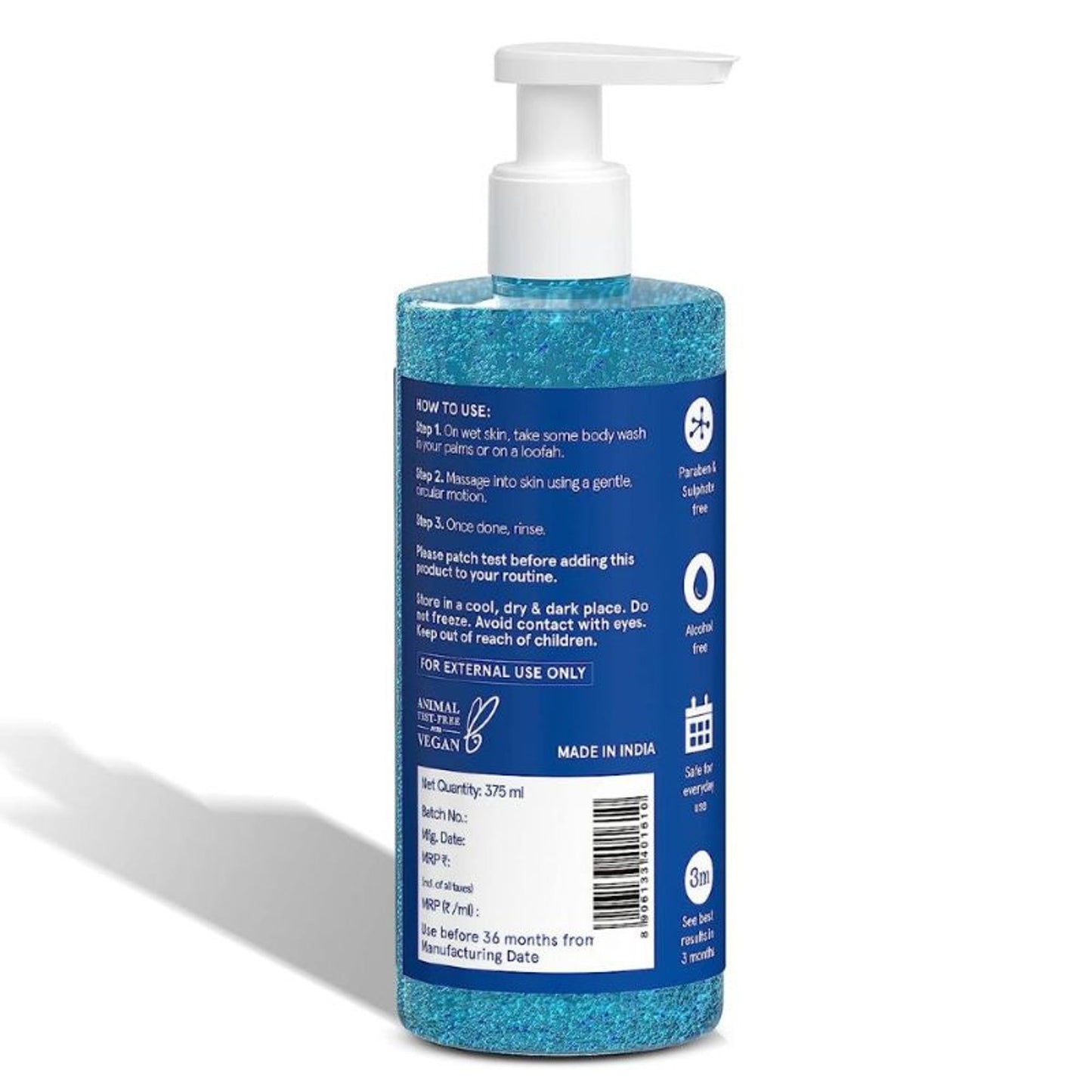 Be Bodywise 1% Salicylic Acid Body Wash with Loofah for Cleansing, Exfoliation & Acne Prevention
