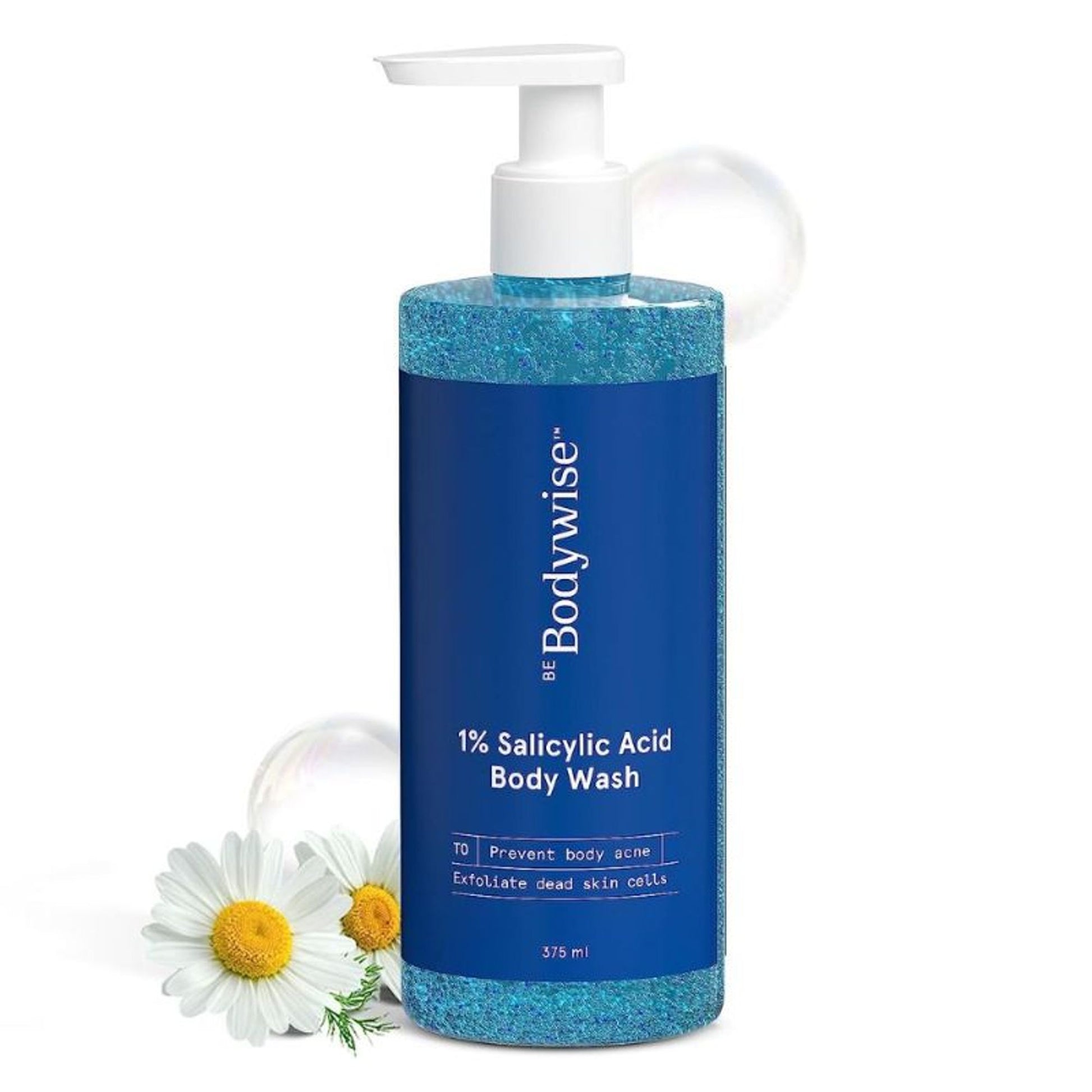 Be Bodywise 1% Salicylic Acid Body Wash with Loofah for Cleansing, Exfoliation & Acne Prevention