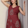 Dhiyona IE Women Woven Design Embroidered Cotton Kurta with Palazzos