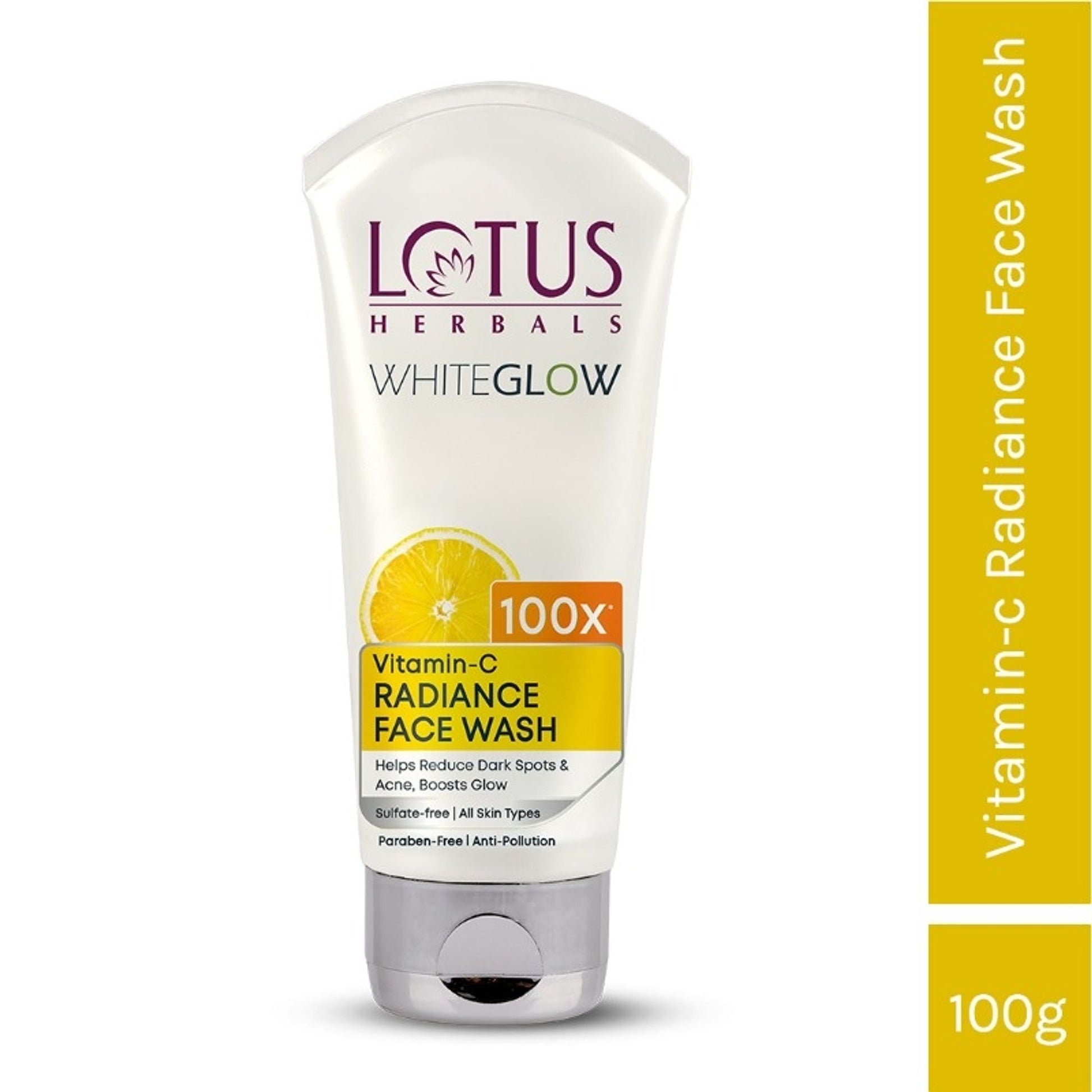 Lotus Herbals Whiteglow Vitamin C Radiance Face Wash Reduce Dark Spots & Dull Skin, All Skin Types