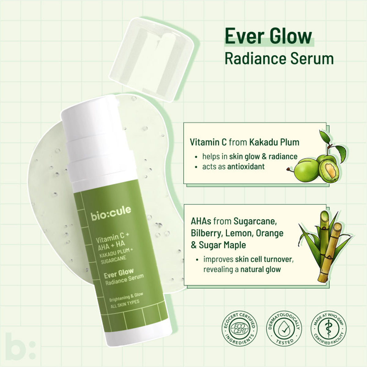 Biocule Ever Glow Radiance Vitamin C Face Serum For Glowing Skin