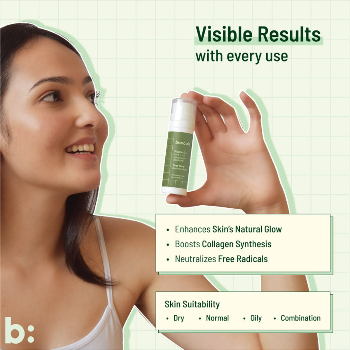 Biocule Ever Glow Radiance Vitamin C Face Serum For Glowing Skin