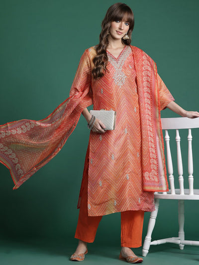 Indyancart IE Ethnic Motifs Kurta with Trousers & Dupatta