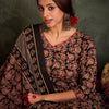 Dhiyona IE Floral Printed V-Neck Cotton Straight Kurta With Trousers & Dupatta