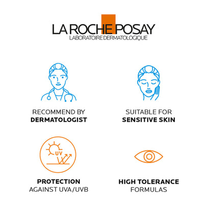 La Roche-Posay Anthelios UVMUNE400 SPF50+ ultra-light invisible fluid sunscreen for sensitive skin, shown in the bottle and pump dispenser.