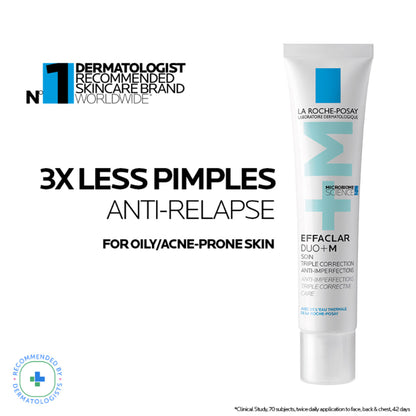 La Roche-Posay Effaclar Duo+M Gel with Salicylic acid, Anti-Acne Moisturiser for Acne-Prone Skin
