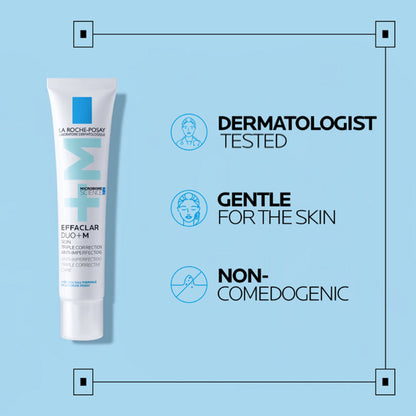 La Roche-Posay Effaclar Duo+M Gel with Salicylic acid, Anti-Acne Moisturiser for Acne-Prone Skin