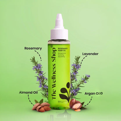 The Wellness Shop Rosemary Hair Oil for Nourishes Scalp, Strengthen Roots & Control Hairfall