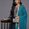 Dhiyona VA Women'sFloral Embroidered Zari Regular Kurta with Trousers & Dupatta