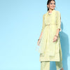 Indyancart IE Women Sea Green Floral Printed Regular Liva Kurta with Sharara & With Dupatta