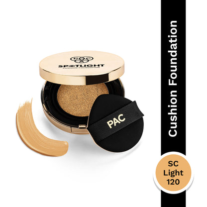 PAC Spotlight Cushion Foundation - Breathable Long Wearing, Soft Focus Matte Finish - Sc Light 120