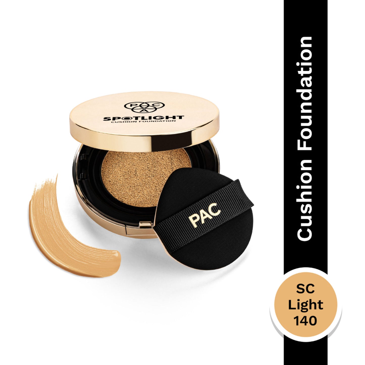 PAC Spotlight Cushion Foundation - Breathable Long Wearing, Soft Focus Matte Finish - Sc Light 140