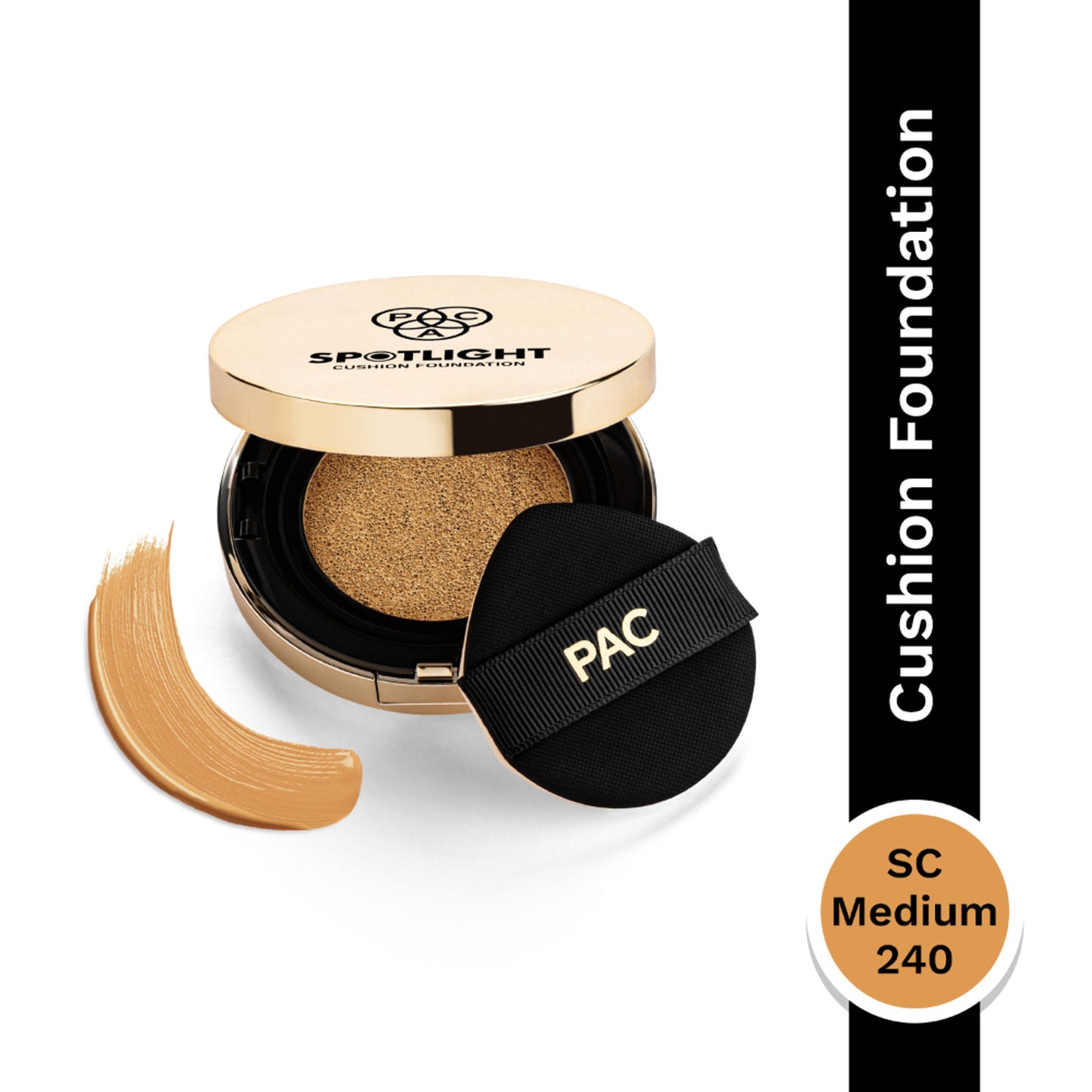PAC Spotlight Cushion Foundation - Breathable Long Wearing, Soft Focus Matte Finish - Sc Medium 240
