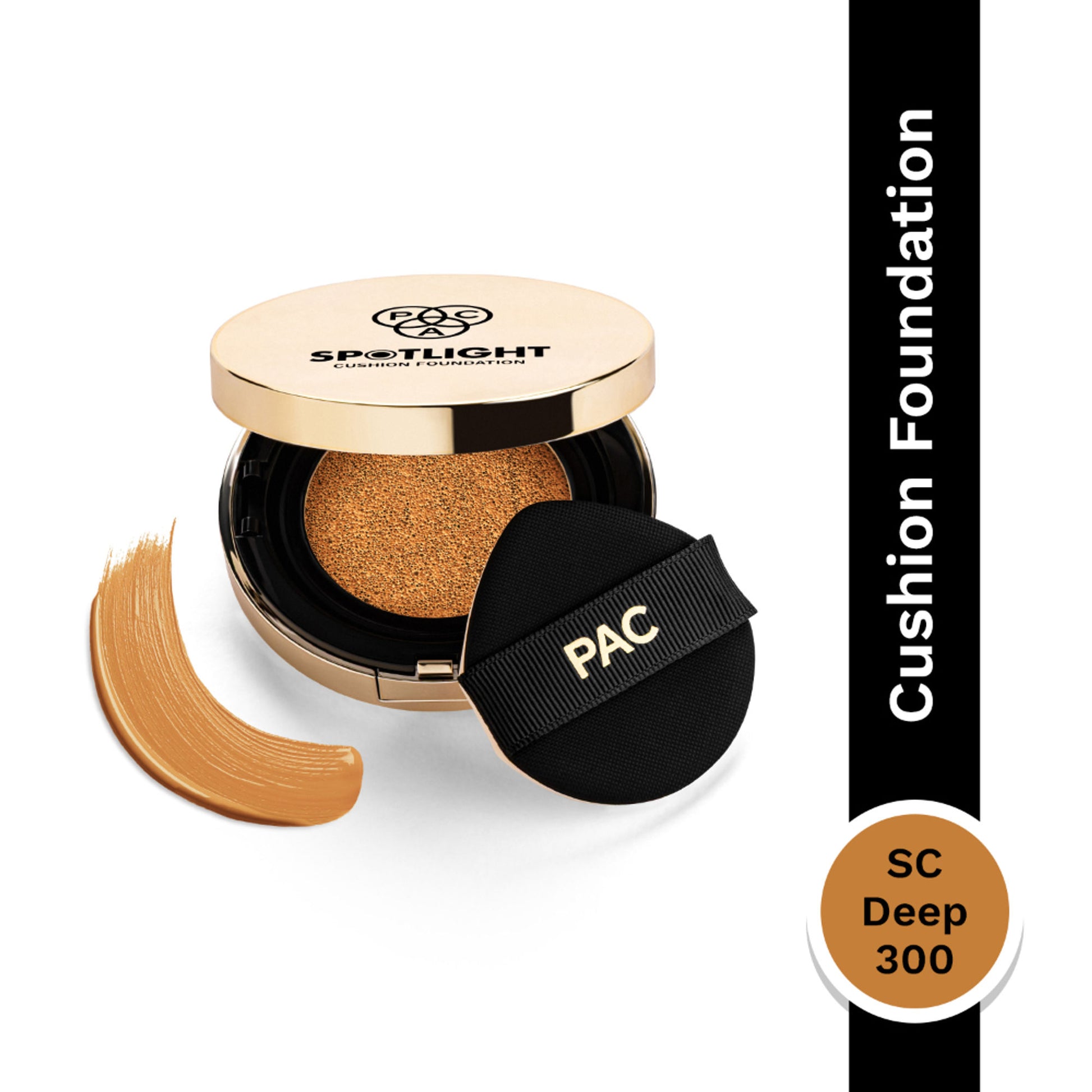 PAC Spotlight Cushion Foundation - Breathable Long Wearing, Soft Focus Matte Finish - Sc Deep  300
