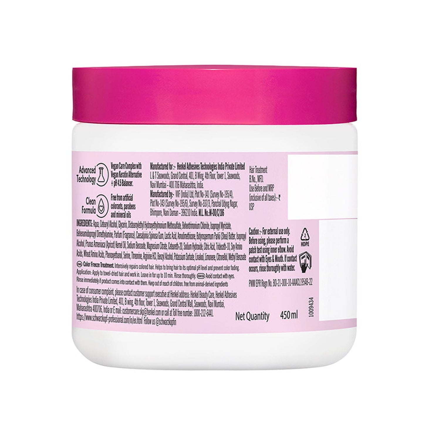 Schwarzkopf Professional Bonacure Color Freeze treatment pH 4.5