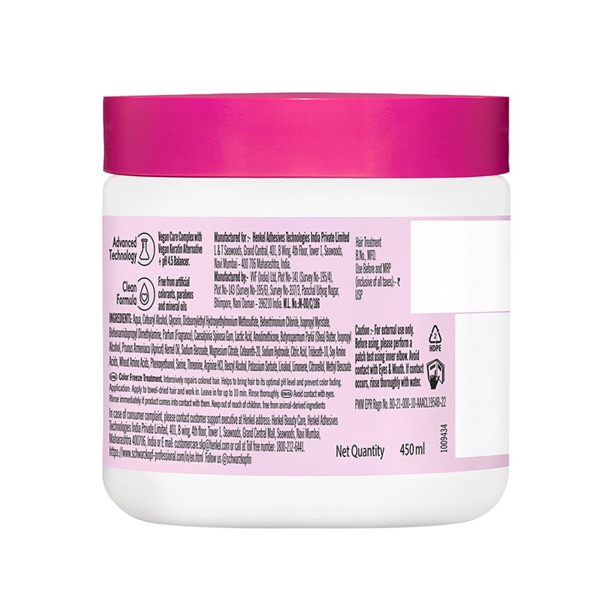Schwarzkopf Professional Bonacure Color Freeze treatment pH 4.5