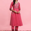 Indyancart IE Floral Yoke Design Empire Kurta With Trouser