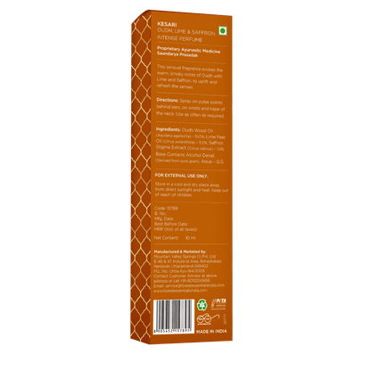 Forest Essentials Intense Perfume Lime Saffron Oudh - Long Lasting Luxury Perfume For Her