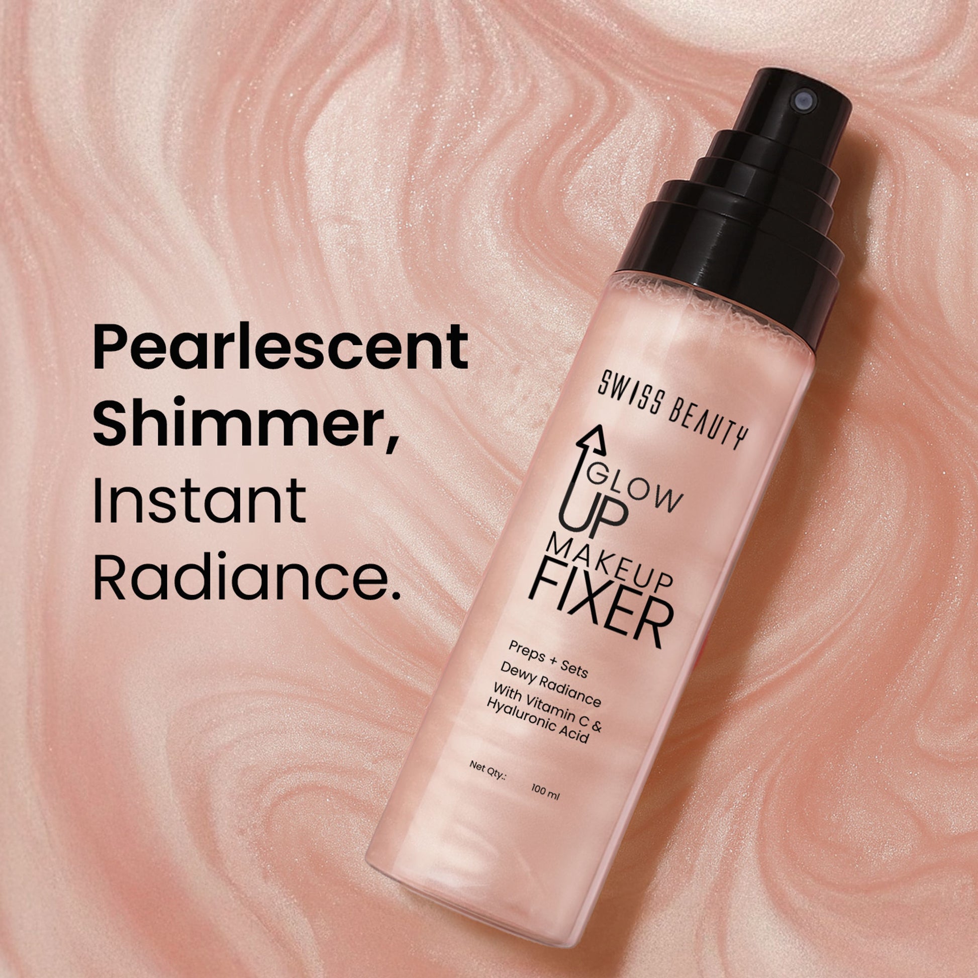 Swiss Beauty Glow Up Makeup Fixer With Vitamin C & Hyaluronic Acid