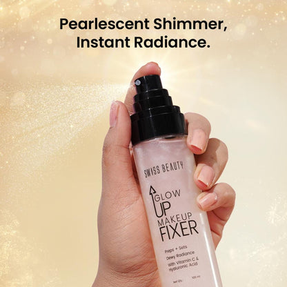 Swiss Beauty Glow Up Makeup Fixer With Vitamin C & Hyaluronic Acid