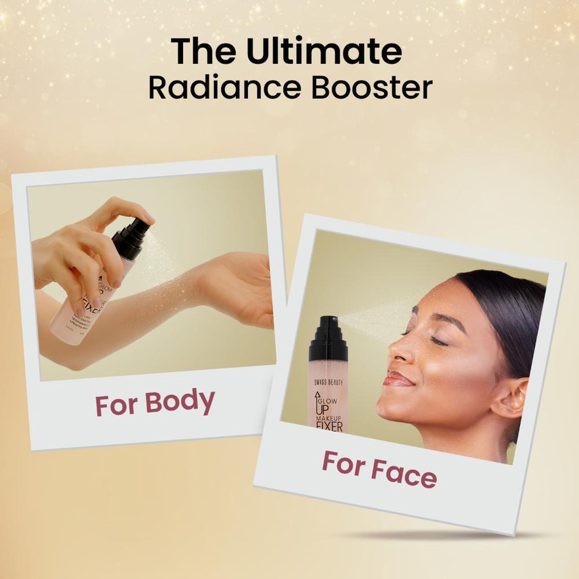 Swiss Beauty Glow Up Makeup Fixer With Vitamin C & Hyaluronic Acid