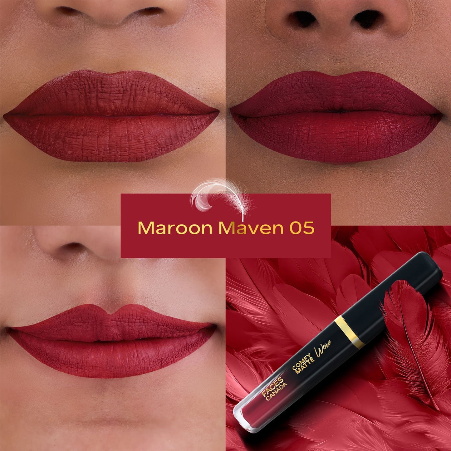 Faces Canada Comfy Matte Wow Liquid Lipstick - Maroon Maven 05