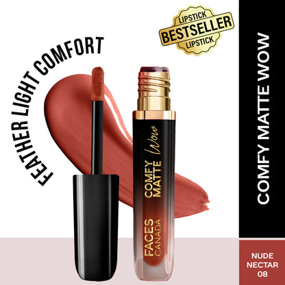 Faces Canada Comfy Matte Wow Liquid Lipstick - Nude Nectar 08