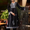 Dhiyona VA Women'sEthnic Motif Thread Embroidered A-Line Kurta With Afghani Trousers & Dupatta