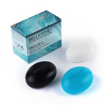 Bella Vita Organic Perfume Bathing Soap Bar For Men (Pack of 3)