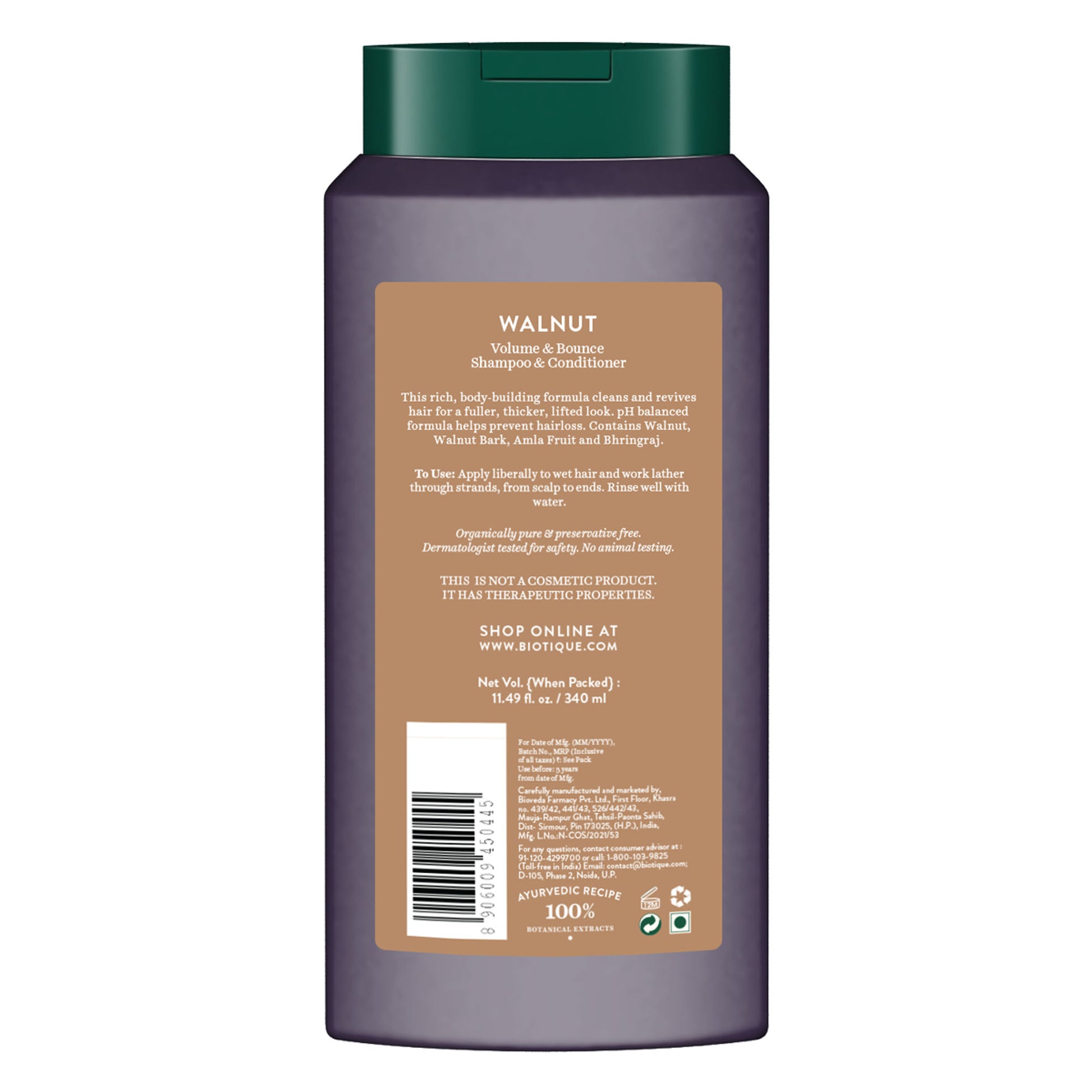 Biotique Bio Walnut Bark Volumizing Shampoo For Fine & Thinning Hair