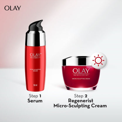 Olay Regenerist Micro Sculpting Serum, Plump & Bouncy Skin, With Hyaluronic Acid & Niacinamide