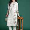 Dhiyona IE Floral Embroidered Pure Cotton Kurta with Trousers