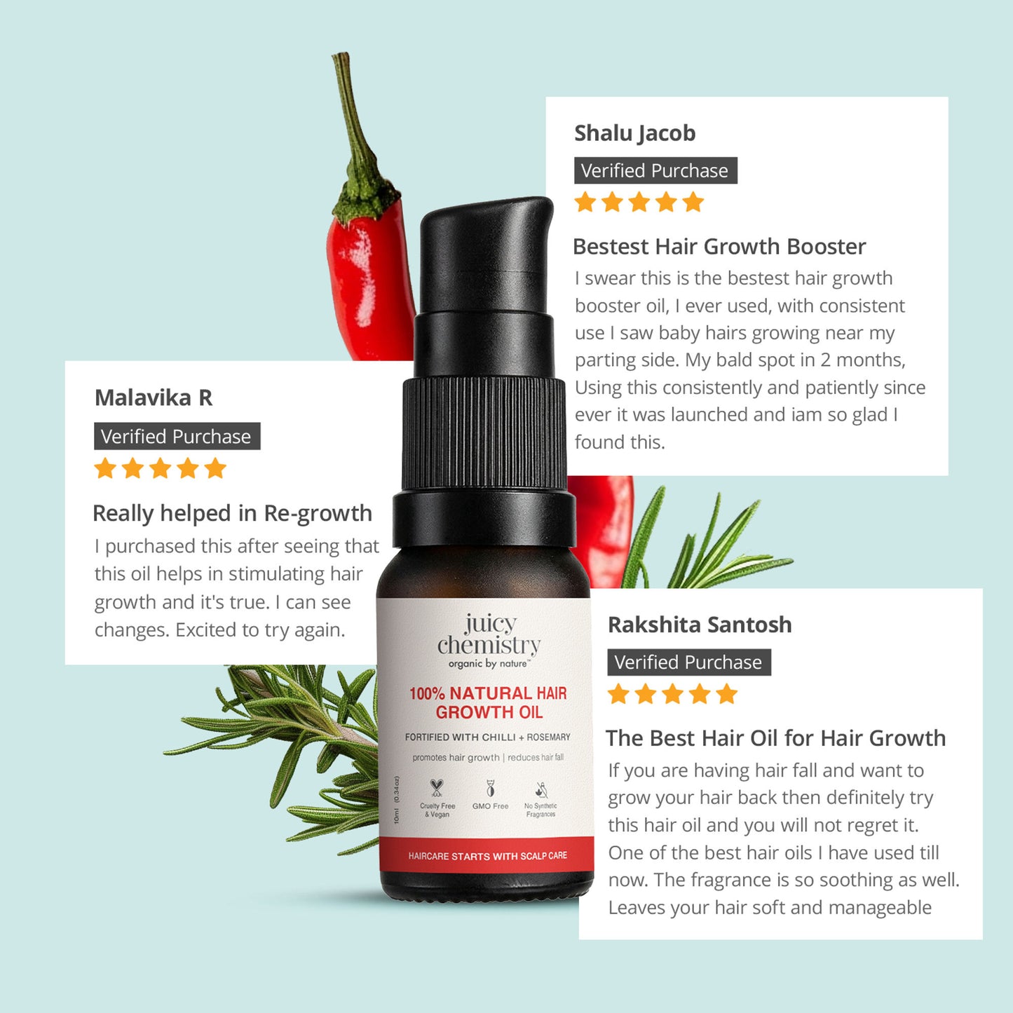 Juicy Chemistry 100% Natural Hair Growth Oil