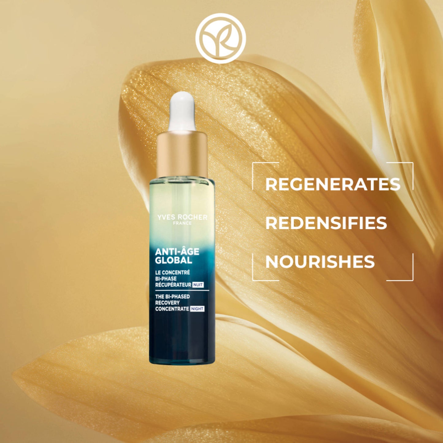 Yves Rocher The Bi-Phased Night Recovery Concentrate Dropper Bottle