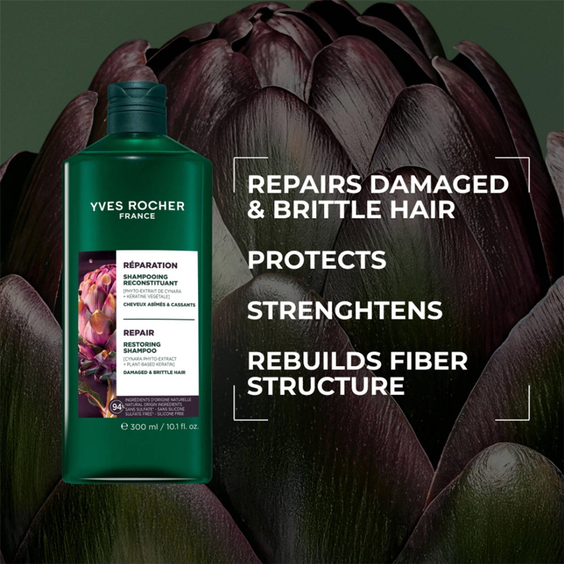 Yves Rocher Restoring Shampoo Bottle