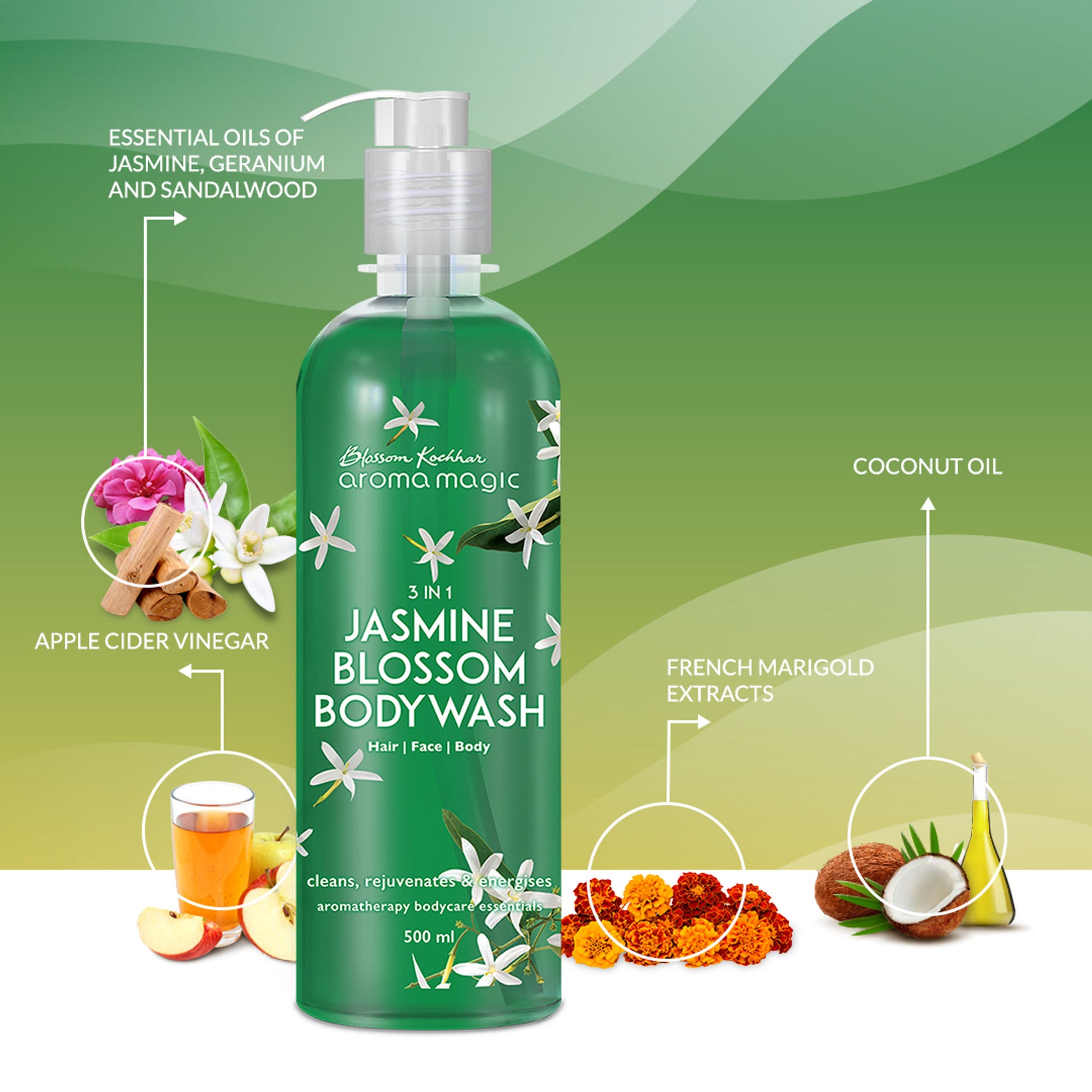 Aroma Magic 3 In 1 Jasmine Blossom Bodywash - Hair- Face- Body