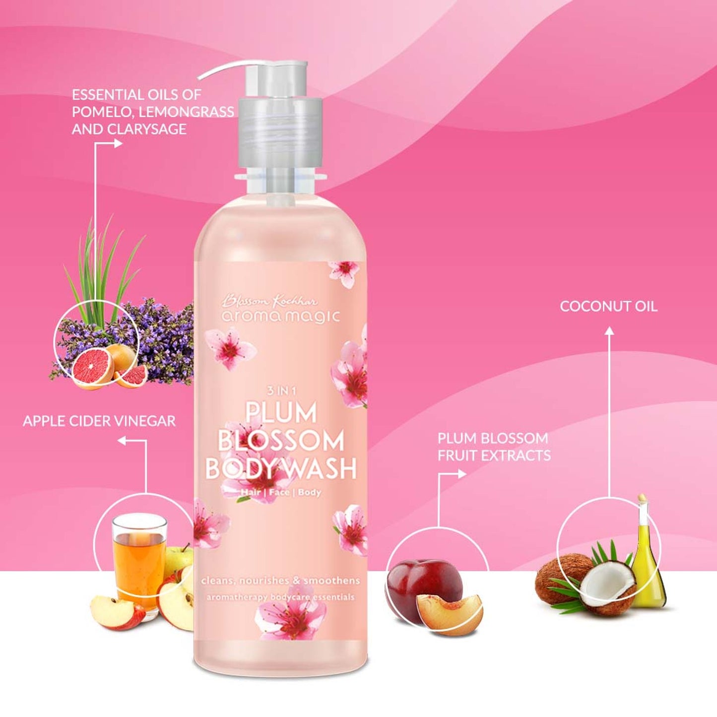 Aroma Magic 3 In 1 Plum Blossom - Hair- Face- Body Wash
