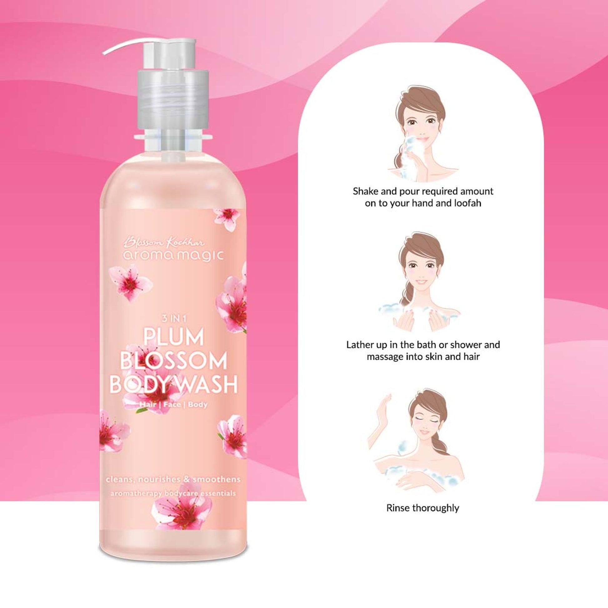 Aroma Magic 3 In 1 Plum Blossom - Hair- Face- Body Wash