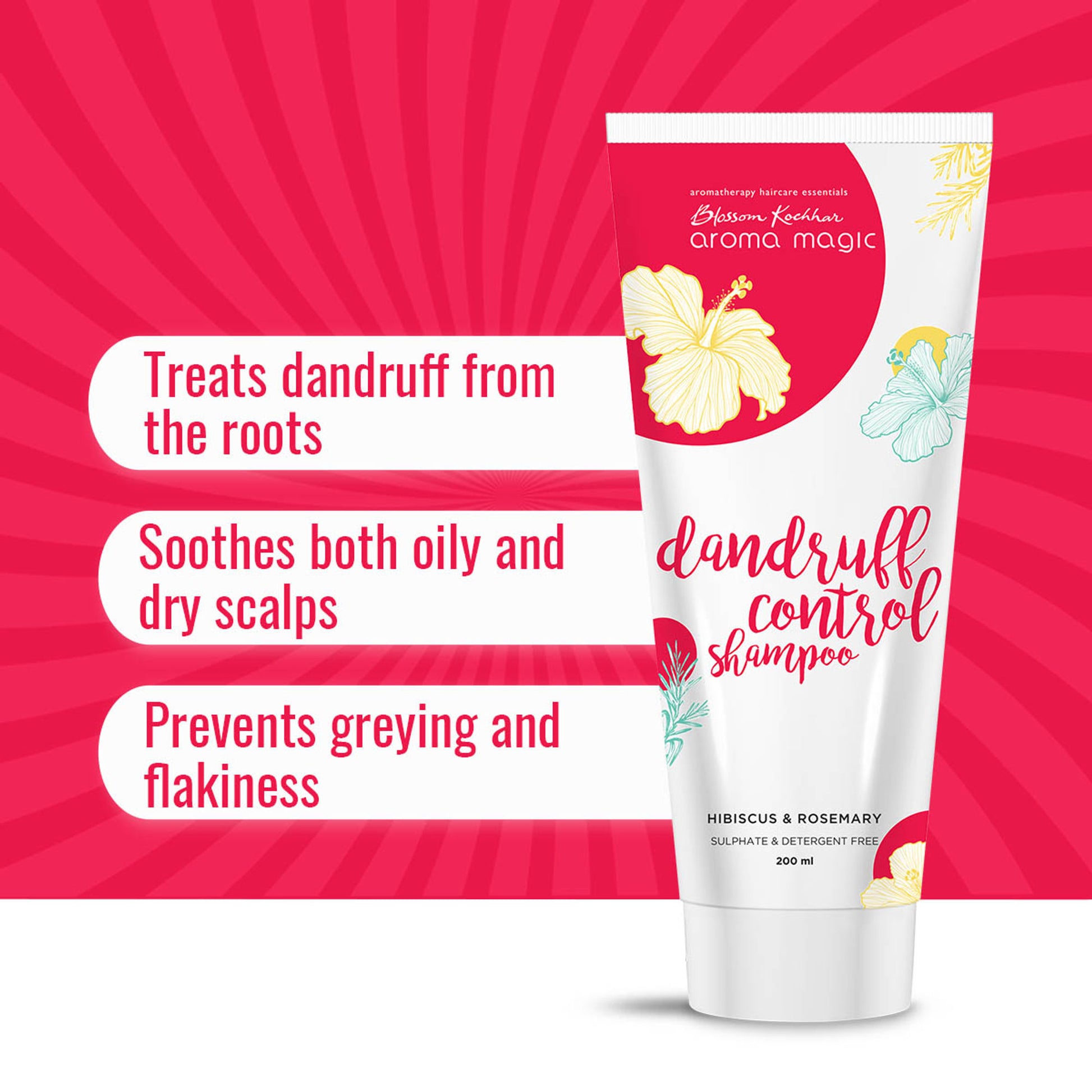 Aroma Magic Dandruff Control Shampoo Hibiscus Rosemary Sulphate Detergent Free