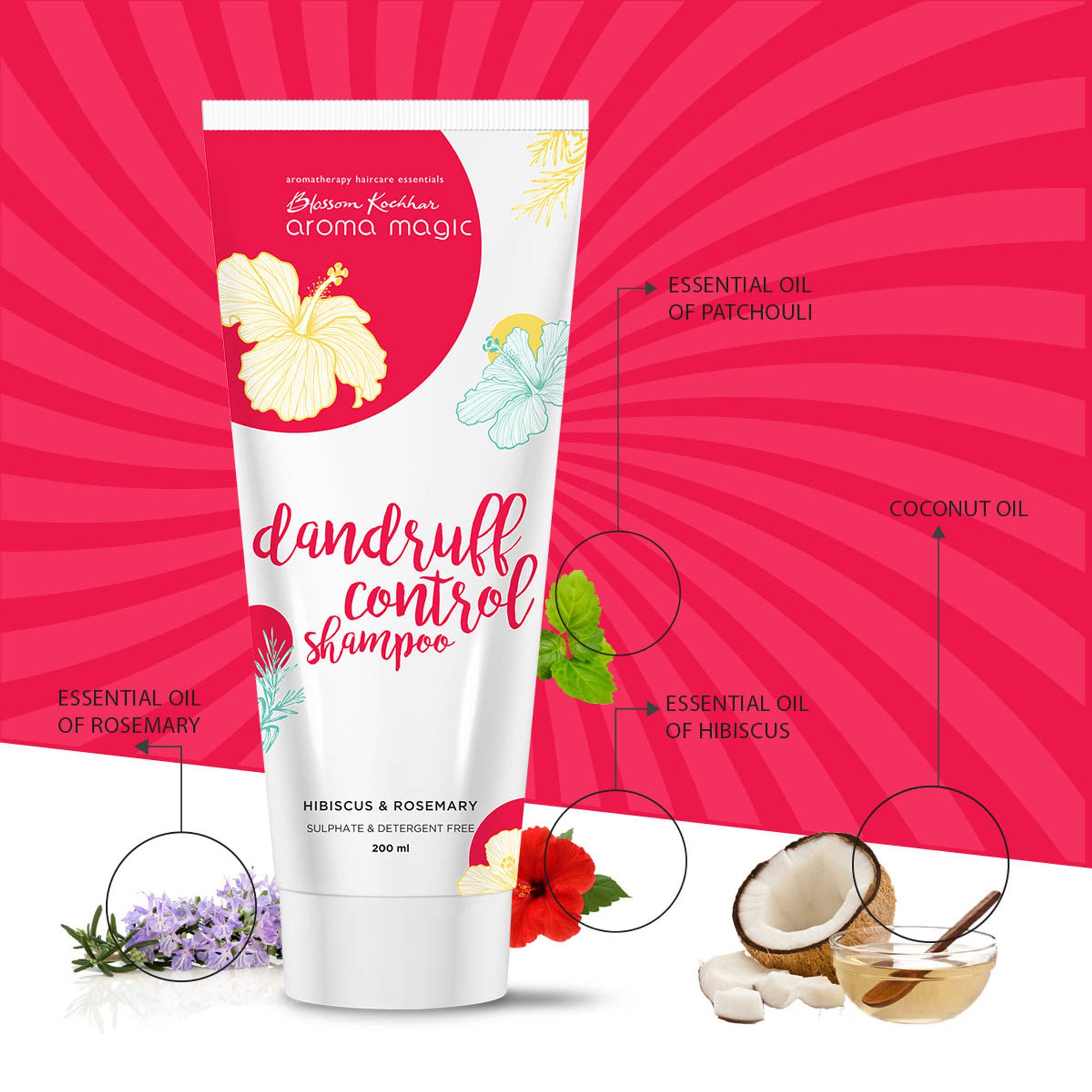 Aroma Magic Dandruff Control Shampoo Hibiscus Rosemary Sulphate Detergent Free