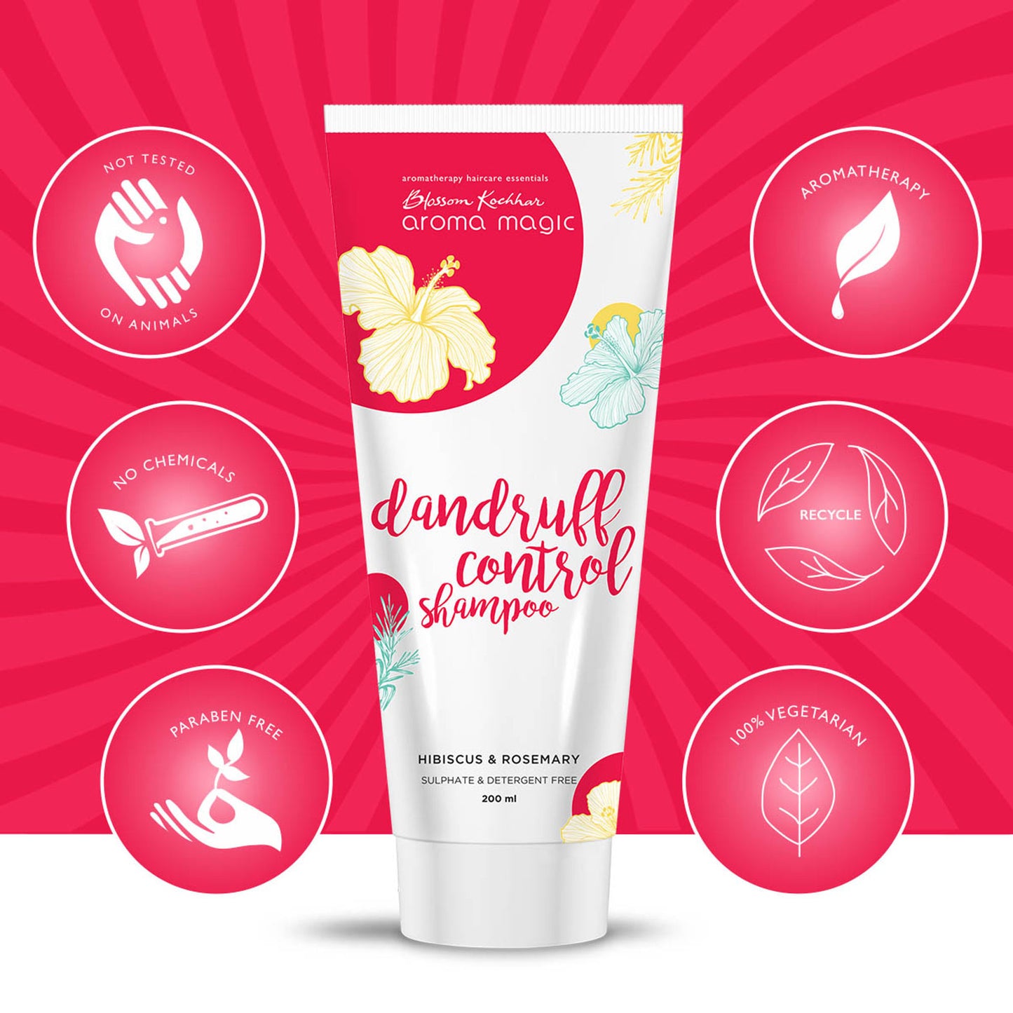 Aroma Magic Dandruff Control Shampoo Hibiscus Rosemary Sulphate Detergent Free