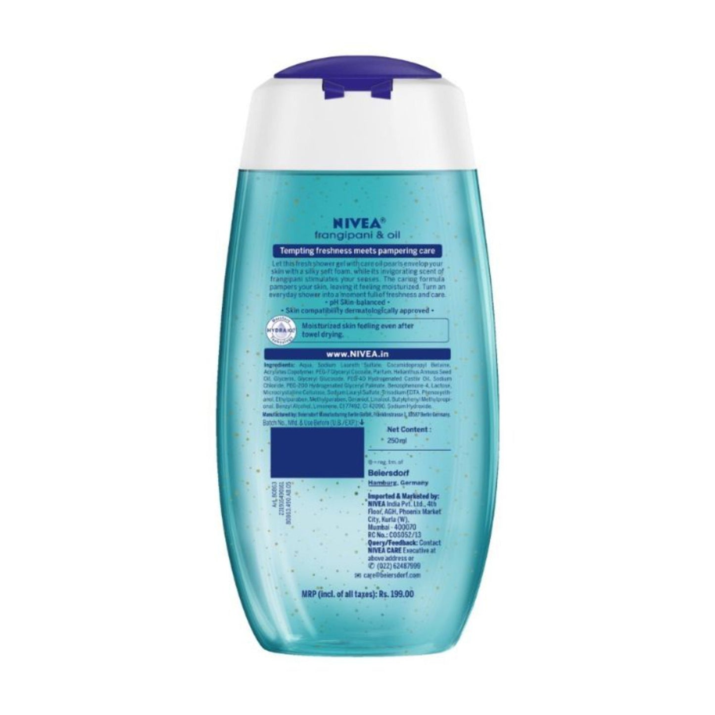 NIVEA Body Wash, Frangipani & Oil Shower Gel, Pampering Care & Refreshing Scent of Frangipani Flower
