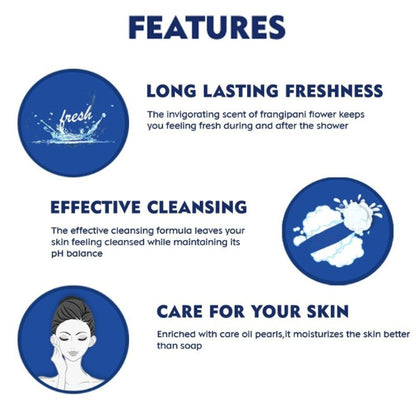 NIVEA Body Wash, Frangipani & Oil Shower Gel, Pampering Care & Refreshing Scent of Frangipani Flower