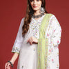 Indyancart IE Floral Embroidered Thread Work Kurta with Trousers & With Dupatta