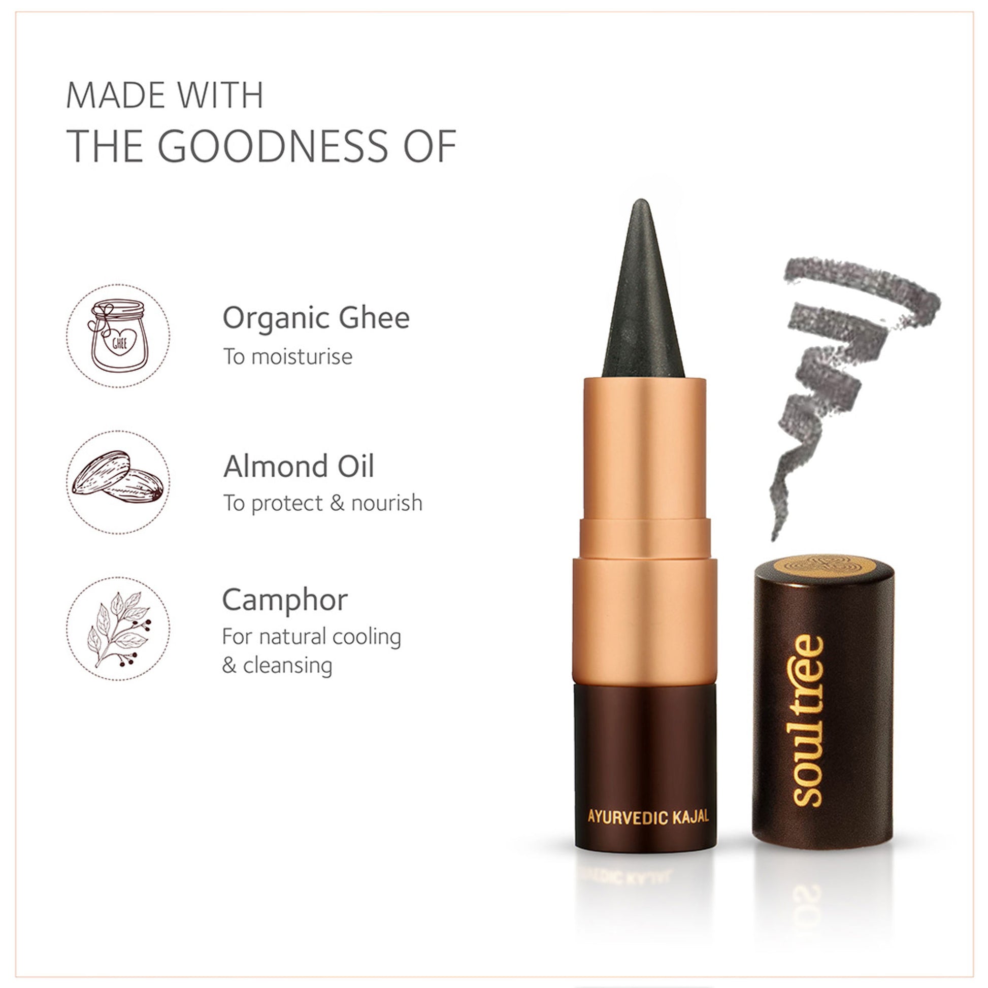 SoulTree Ayurvedic Kajal - Grey Glow - 004