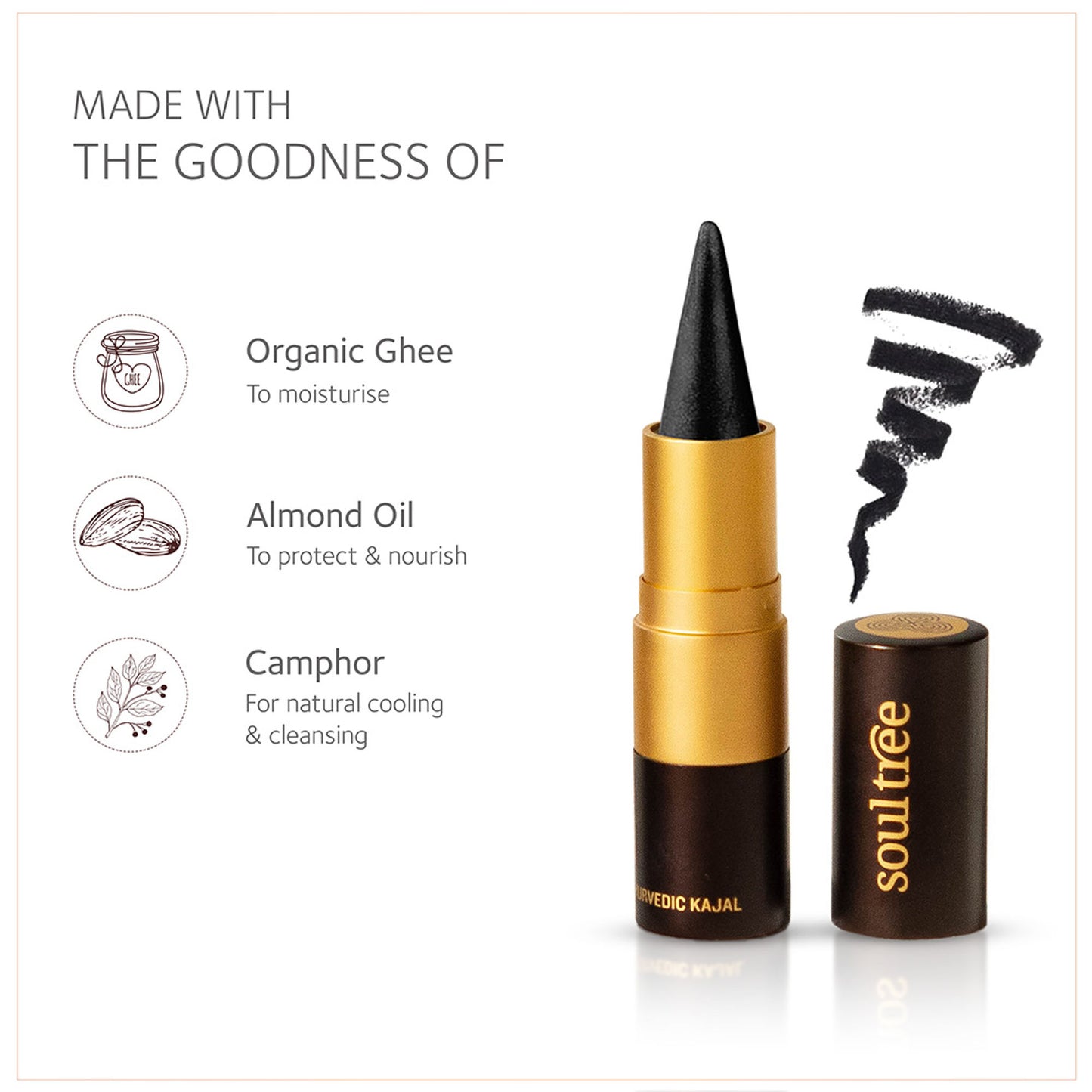 SoulTree Ayurvedic Kajal - Pure Black